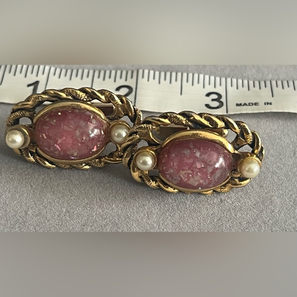 RARE art deco antique vintage cuff links Opal Pearl Gold - Picture 5 of 12